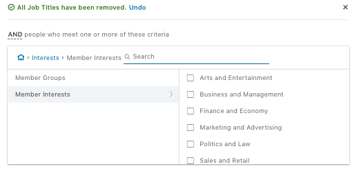LinkedIn Interest Targeting