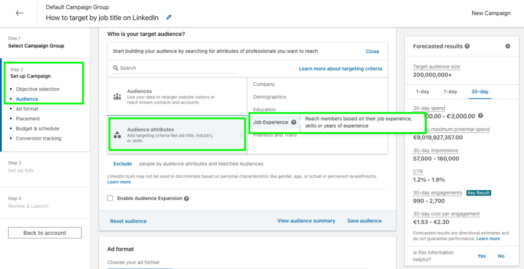 How to target your audience by job title on LinkedIn