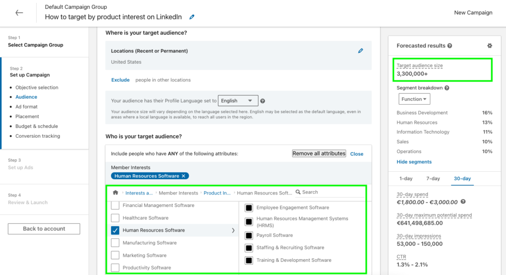 How to target by product interest on LinkedIn